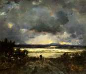 Theodore Rousseau - Sunset in the Auvergne